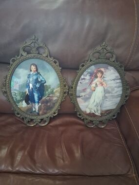 Ornate Antique-Style Oval Wall Plaque Set in Bronze